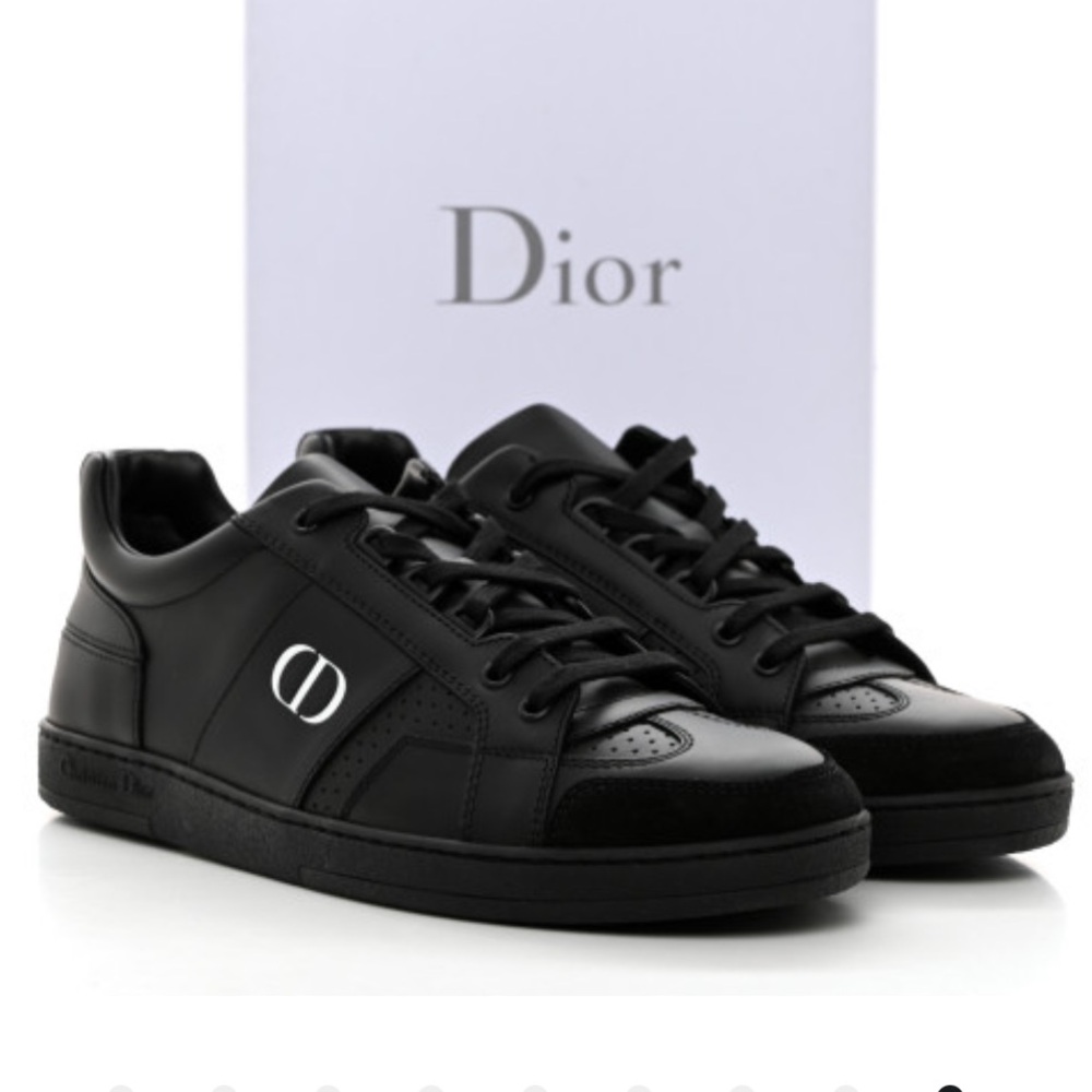 Christian Dior Calfskin Suede Logo Sneakers Size 37